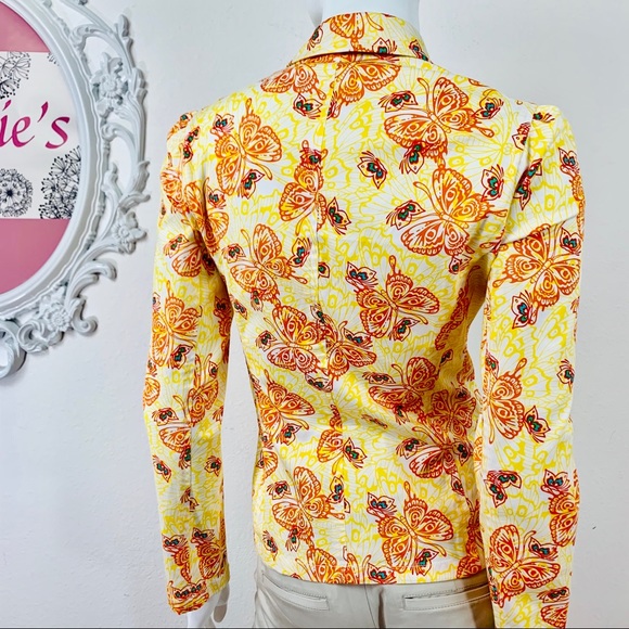 Studio M / White Blazer Yellow Orange Butterflies - Picture 5 of 8